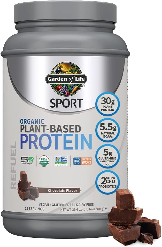Garden of Life Organic Vegan Sport Protein Powder, Chocolate - Probiot