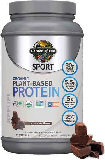 Garden of Life Organic Vegan Sport Protein Powder, Chocolate - Probiot