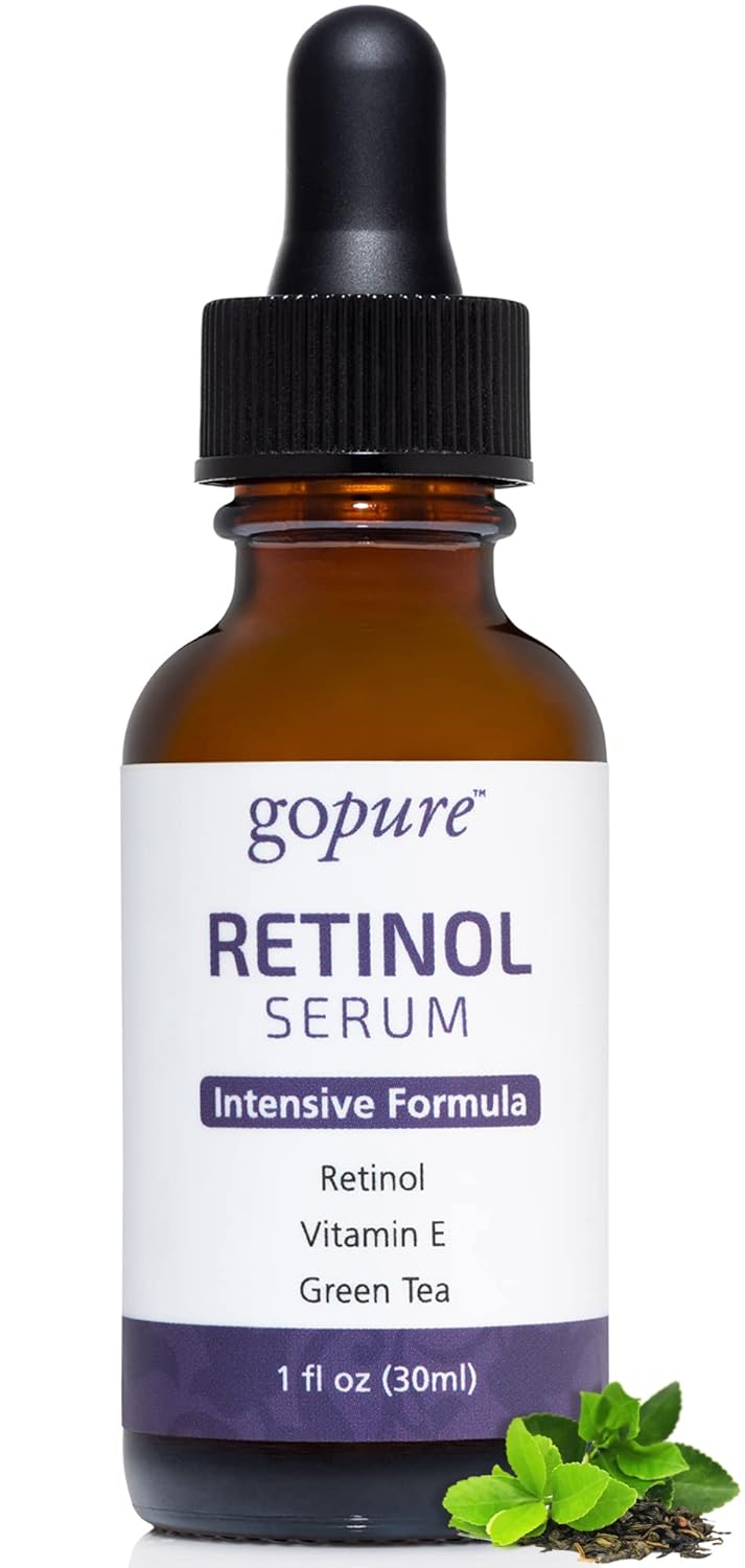 goPure Retinol Serum For Face - Anti-Aging Serum with Retinol for a Firmer, Lifted, and Youthful Look, Formulated with Green Tea and Vitamin E to Improve the Look of Dull, Uneven Skin - 1