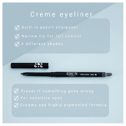 IDUN Minerals Creamy Eyeliner - Precision Pen for awless Eye Looks - Skin Nourishing Mineral Formula - Fine Tipped Point and Angled Smudging Tool for Sharp or Smoky Designs - 105 Hav - 0.012