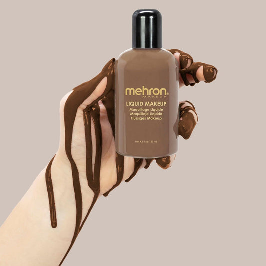 Mehron Makeup Liquid Makeup | Face Paint and Body Paint 4.5  (133 ) (SABLE BROWN)