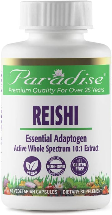 Paradise Herbs Reishi Essential Adaptogen, Non GMO, Vegan, Gluten Free3 Ounces