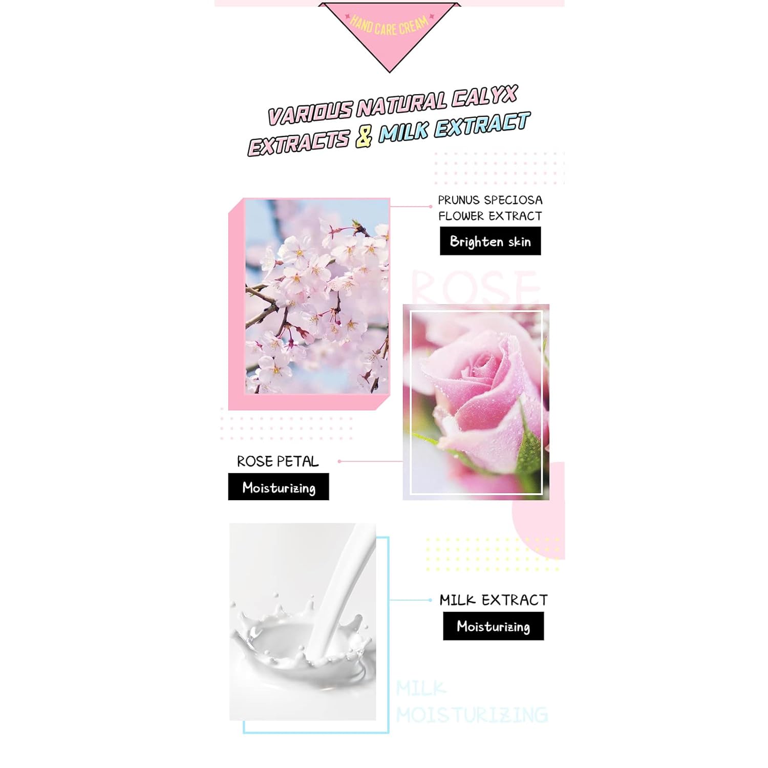 Floral Hand Cream, Milk Hand Cream, Hydrating Hand Lotion, C
