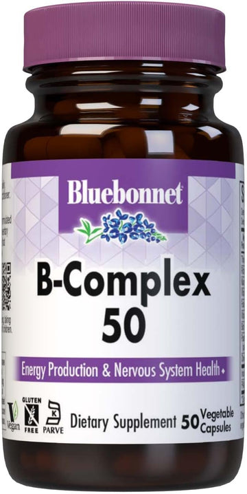 Bluebonnet Nutrition B Complex 50 Vegetable Capsules, Complete Full Sp