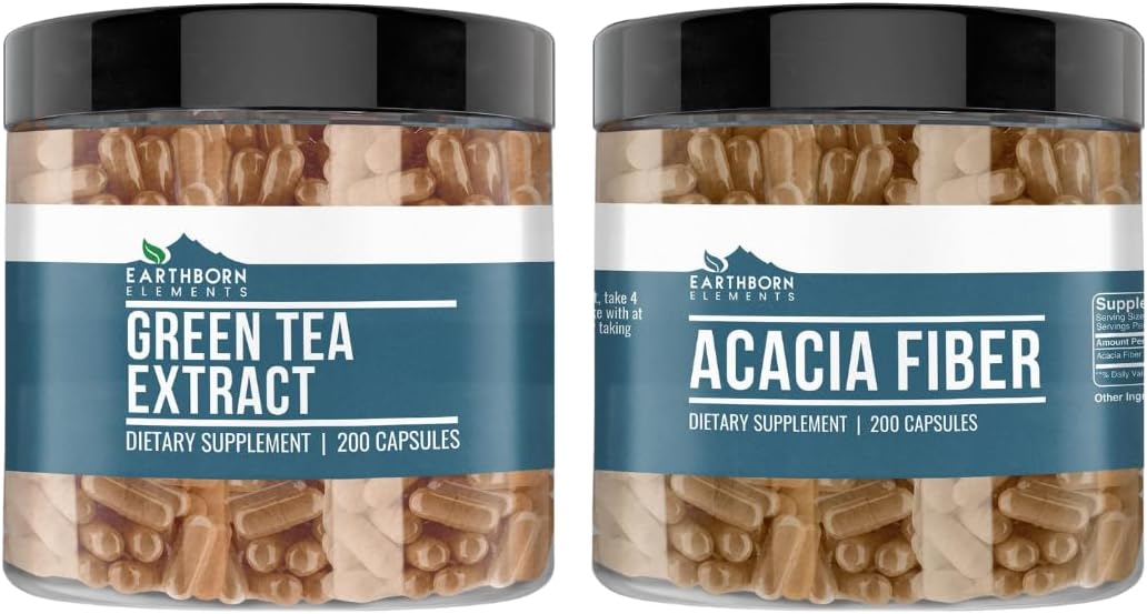 Earthborn Elements Acacia Fiber and Green Tea Extract Bundle, 200 Caps