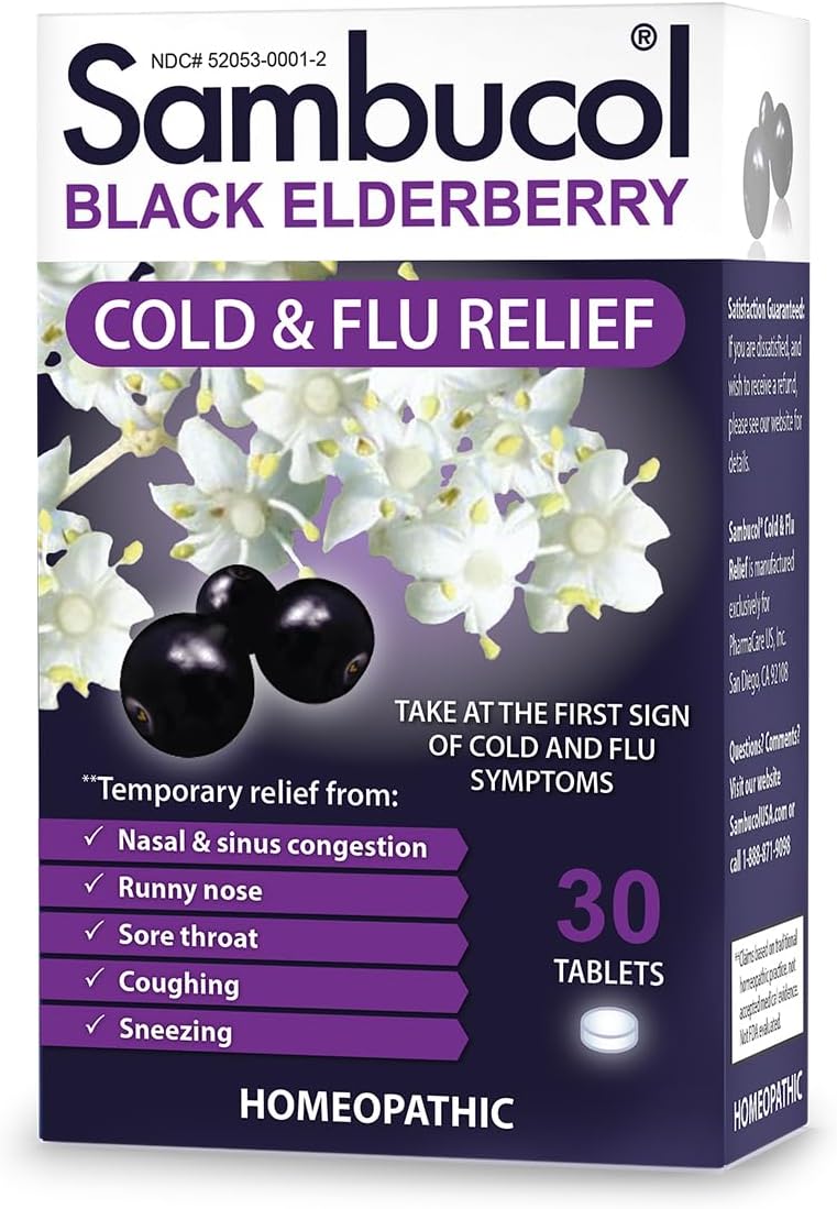 Sambucol Cold And Flu Relief Tablets - Homeopathic Cold Medi