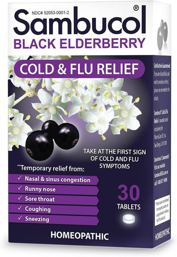 Sambucol Cold and Flu Relief Tablets - Homeopathic Cold Medi