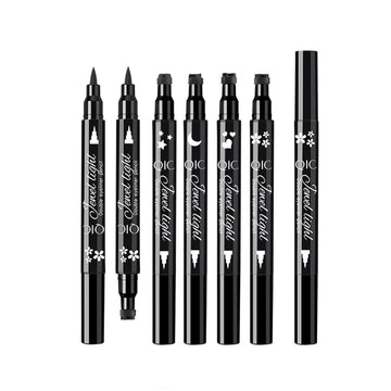 QIC Eyeliner Liquid Eyeliner Pencil Long Lasting Magnetic Eyelashes Double Head Liquid Eyeliner Cosmetics Eye Beauty Supplies Tool with Cute Stamp For Girls Women Gifts 4