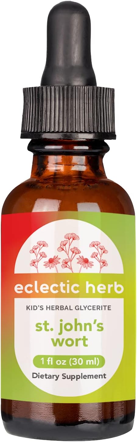 Eclectic Institute Kids Herbs - St. John'S Wort, Black Cherry Flavor | Herbal Health Supplement, Promotes A Positive Moo