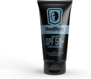 HeadBlade HeadLube SPF 50 Men's Lotion and Sunscreen - No Greasiness, Formulated for Face, Body & Scalps with Anti-Aging Properties - Water Resistant for 80 Minutes, 5