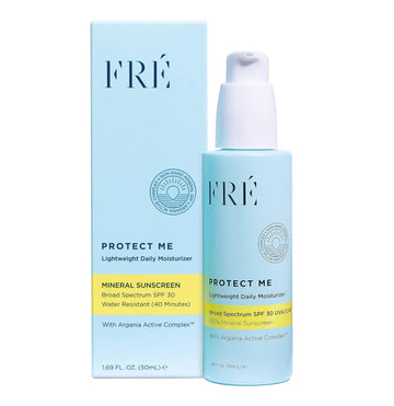 Mineral Face Sunscreen with Non-Nano Zinc Oxide SPF 30, PROTECT ME by FRE Skincare - Reef Safe, Water-Resistant, No White Cast, Facial Moisturizing Cream - Non-Comedogenic & Ophthalmologist Tested