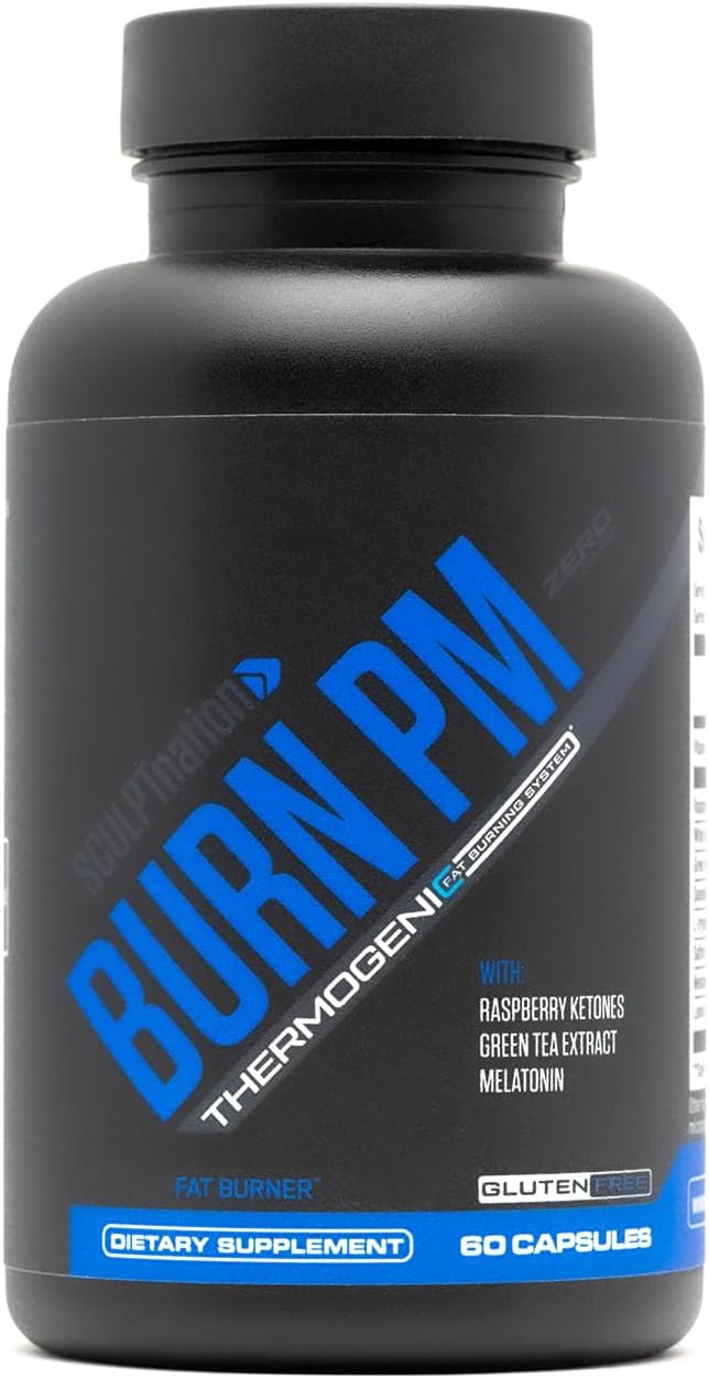 Sculpt Nation Burn Pm - Night Time Fat Burner - Appetite Suppressant And Weight Loss Support - Raspberry Ketones, Green