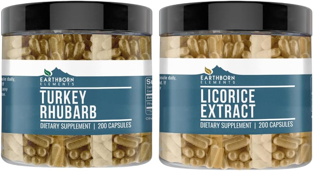 Earthborn Elements Turkey Rhubarb & Licorice Extract Capsules Bundle (