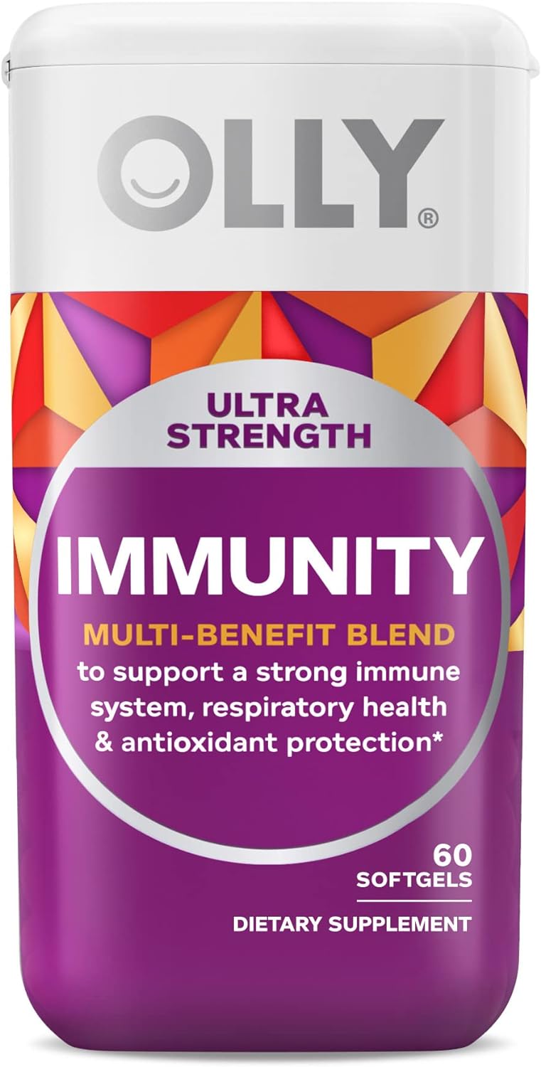 OLLY Ultra Strength Immunity Softgels, Immune and Respiratory Support, Zinc, Vitamin C + D, Supplement, 30 Day Supply -