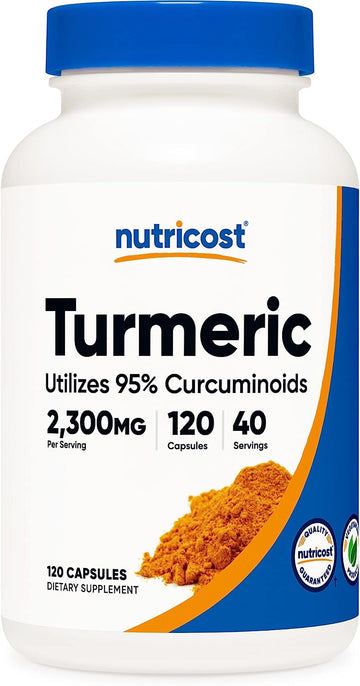 Nutricost Turmeric Curcumin with BioPerine and 95% Curcuminoids, 2300mg, 120 Capsules, Veggie Capsules, 767mg Per Cap, 40 Servings, Gluten Free, Non-GMO