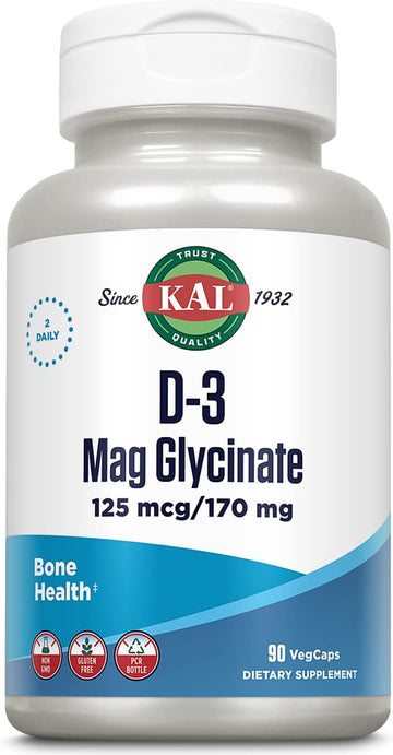 KAL Vitamin D3 & Magnesium Glycinate, Enhanced Absorption Formula with