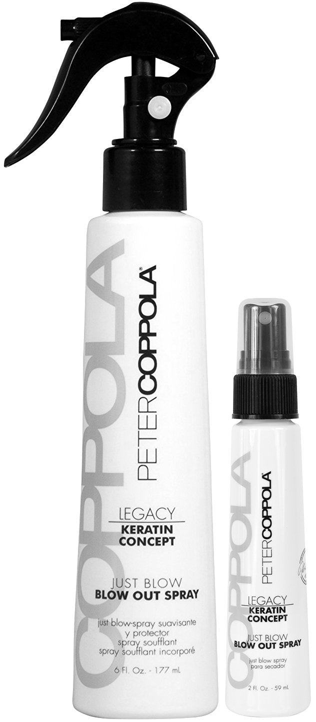 PETER COPPOLA Blow Out Spray Travel Size Duo (6  with 2 ) - Perfect Blowouts - Long Lasting Hair Spray - Heat Protector Spray - Smooth Frizz Hair - Travel Size