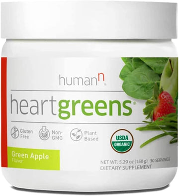 humanN HeartGreens | Superfood Organic Powder with Wheatgrass, Kale, S