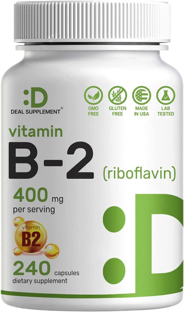 Deal Supplement Vitamin B2 Riboflavin 400 Mg, 240 Capsules | Essential