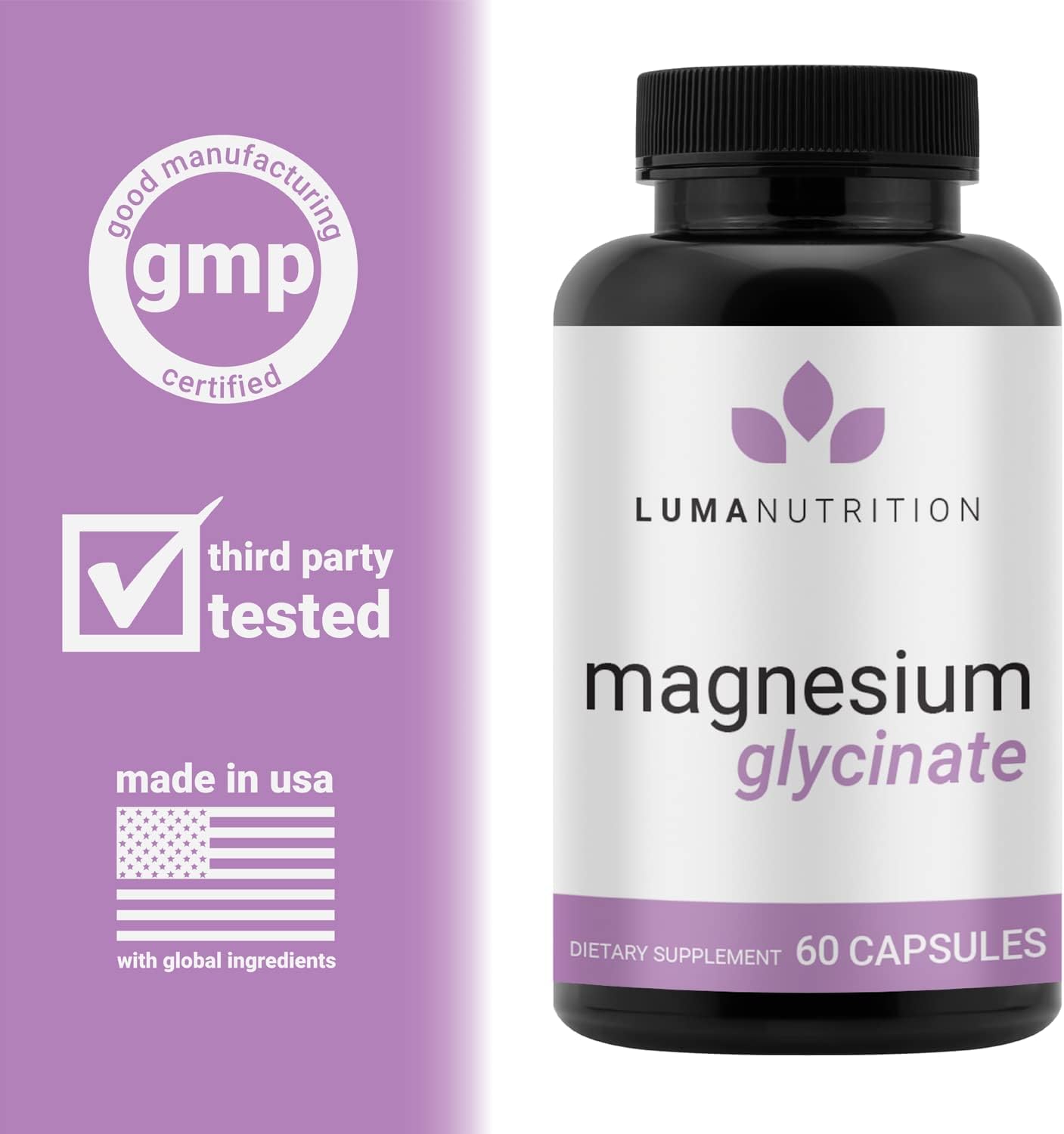 Magnesium Glycinate 1000mg (Equal to 200mg Magnesium) - Pure Magnesium