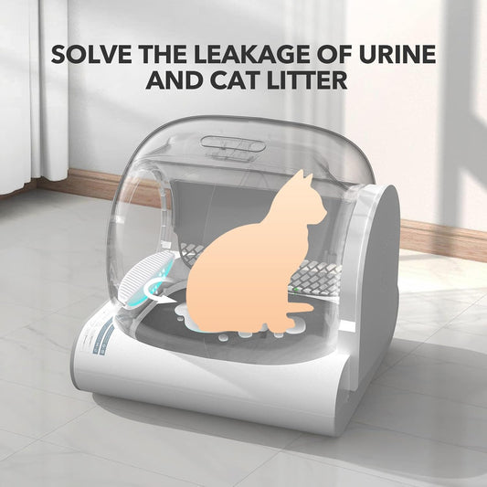 Famree Pet Self-Cleaning Cat Litter Box Tray Stopper, Automatic Cat Litter Box Anti-Leak Urine and Cat Litter Baffle for