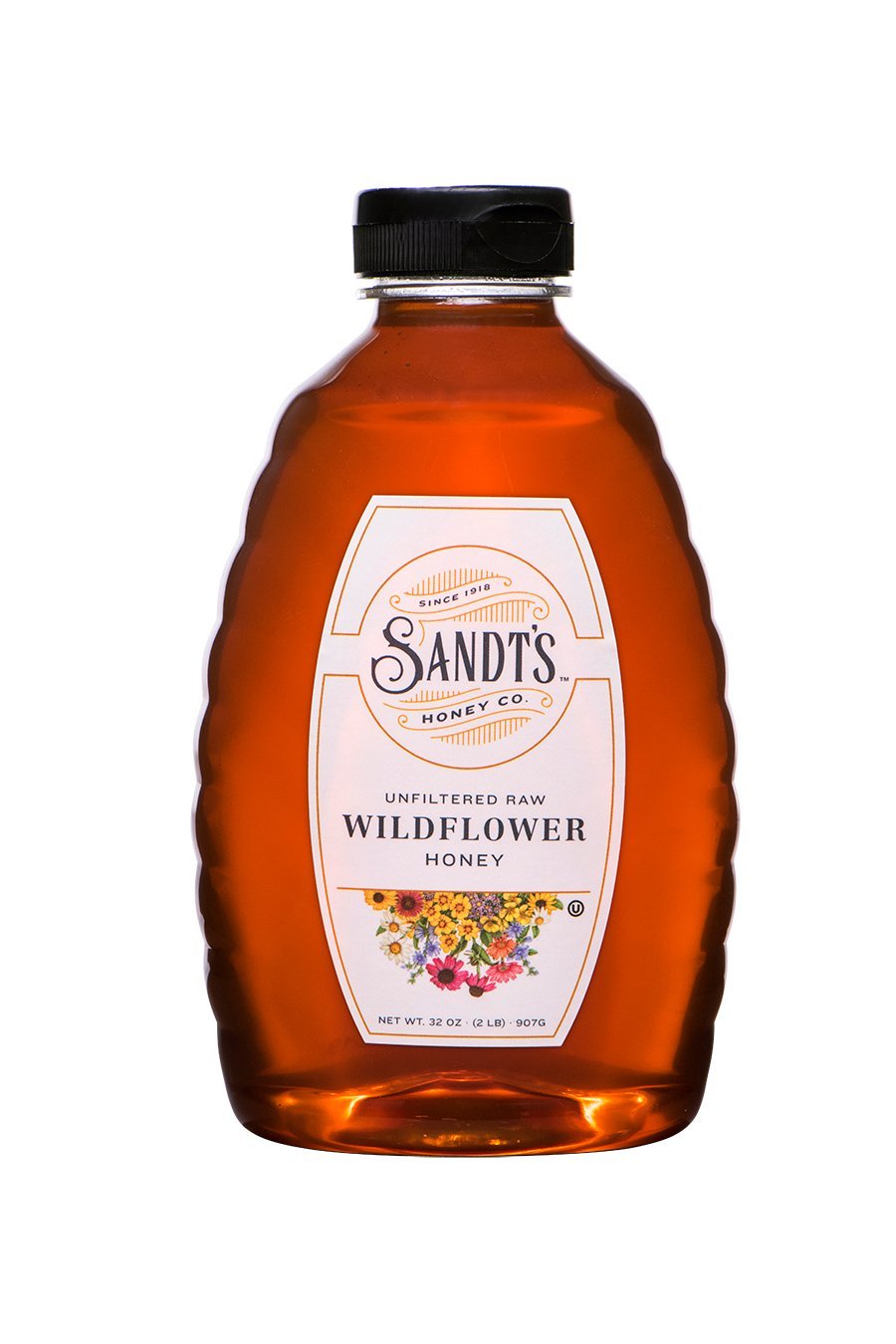 Sandt's Wildflower Honey, Unfiltered Raw Honey, Non-GMO Genuine, Pure Honey (2 lbs)
