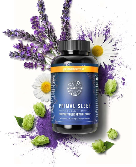 Primal Harvest Primal Sleep Support Supplement, 60 Capsules With Valer