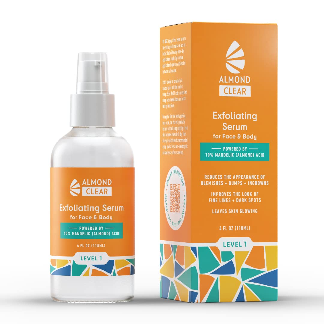 Face & Body Clearing Serum, Level 1-4  - For acne, folliculitis, aging skin, ingrown hairs, dark spots - mandelic acid