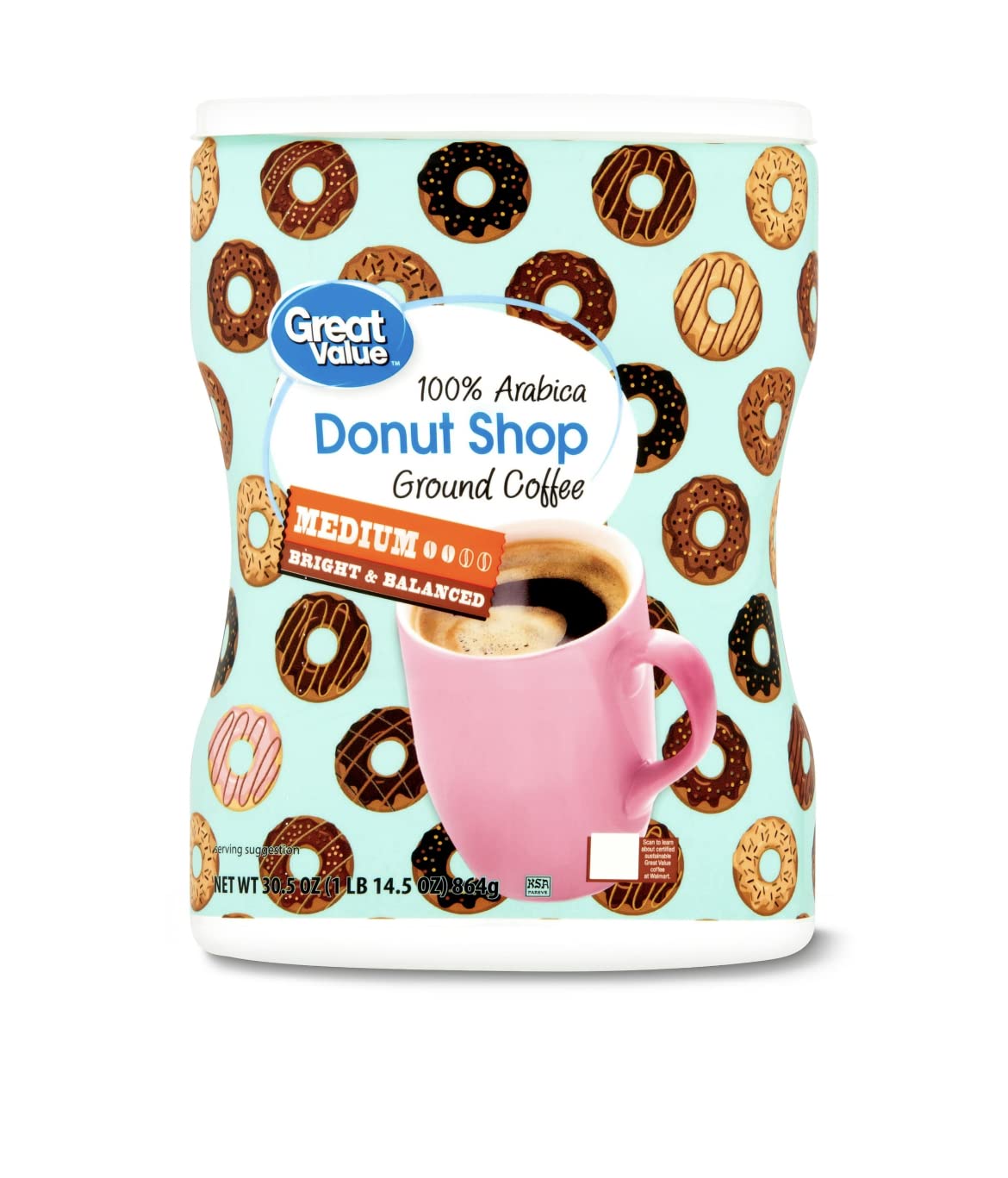 Great Value Donut Shop Ground Coffee, Medium Roast