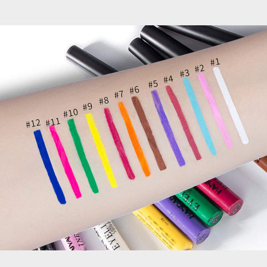 Lucoss 12 Colors Colored Eyeliners Waterproof Liquid Eyeliner Colorful Liquid Eyeliner Set Eyeliner Pencil Neon White Black Red Eye Liners For Women Eye Make-up