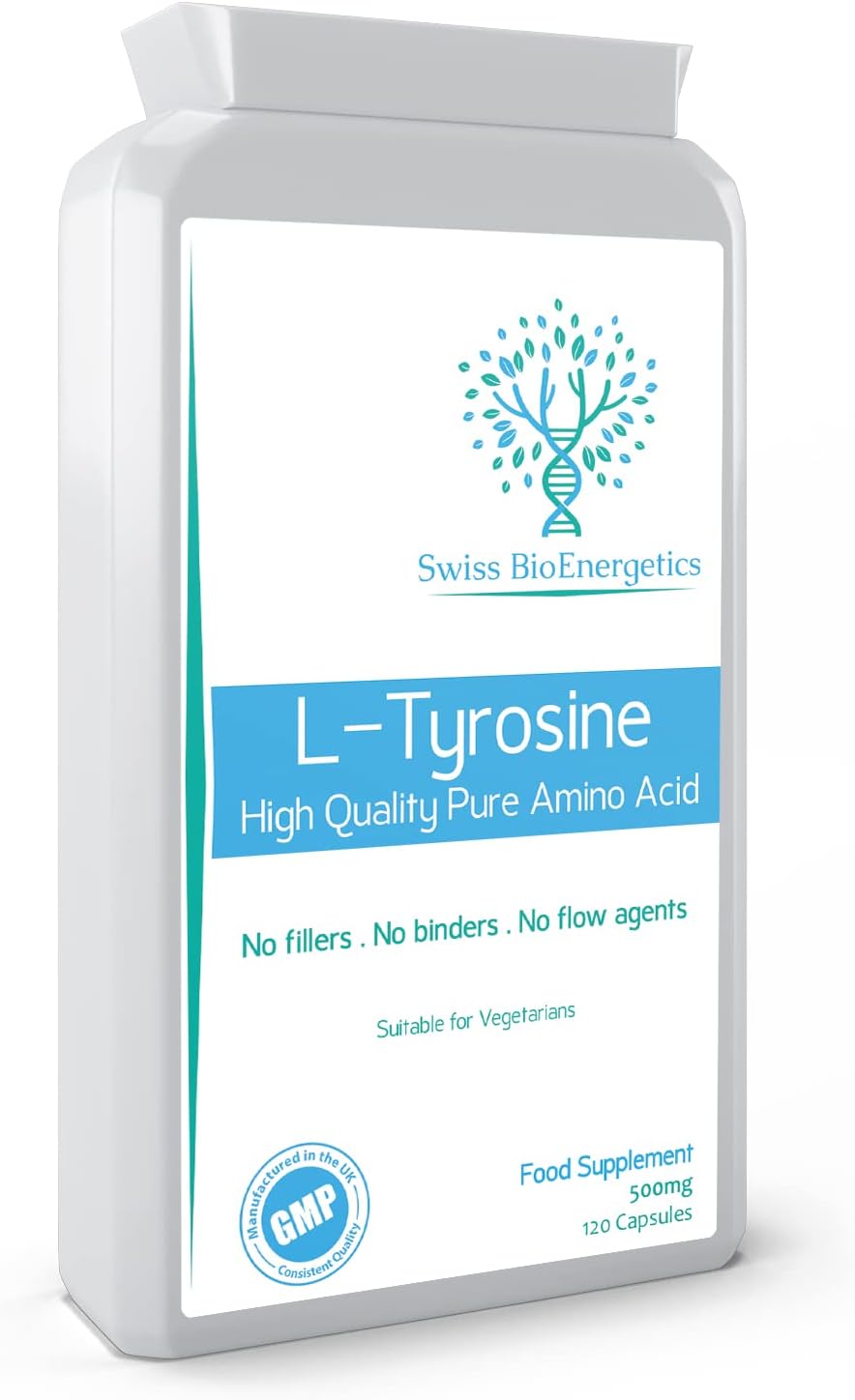 L-Tyrosine 500Mg 120 Capsules - Pure Amino Acid With No Fillers Or Bin81 Grams