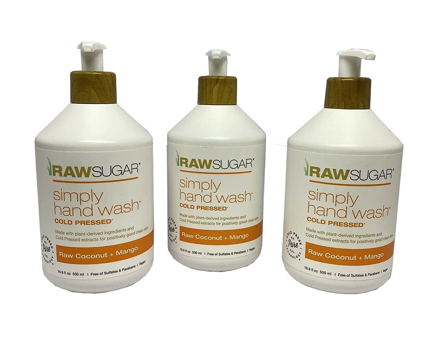Raw Sugar Living Hand Wash Raw Coconut + Mango 16.9  3 pack
