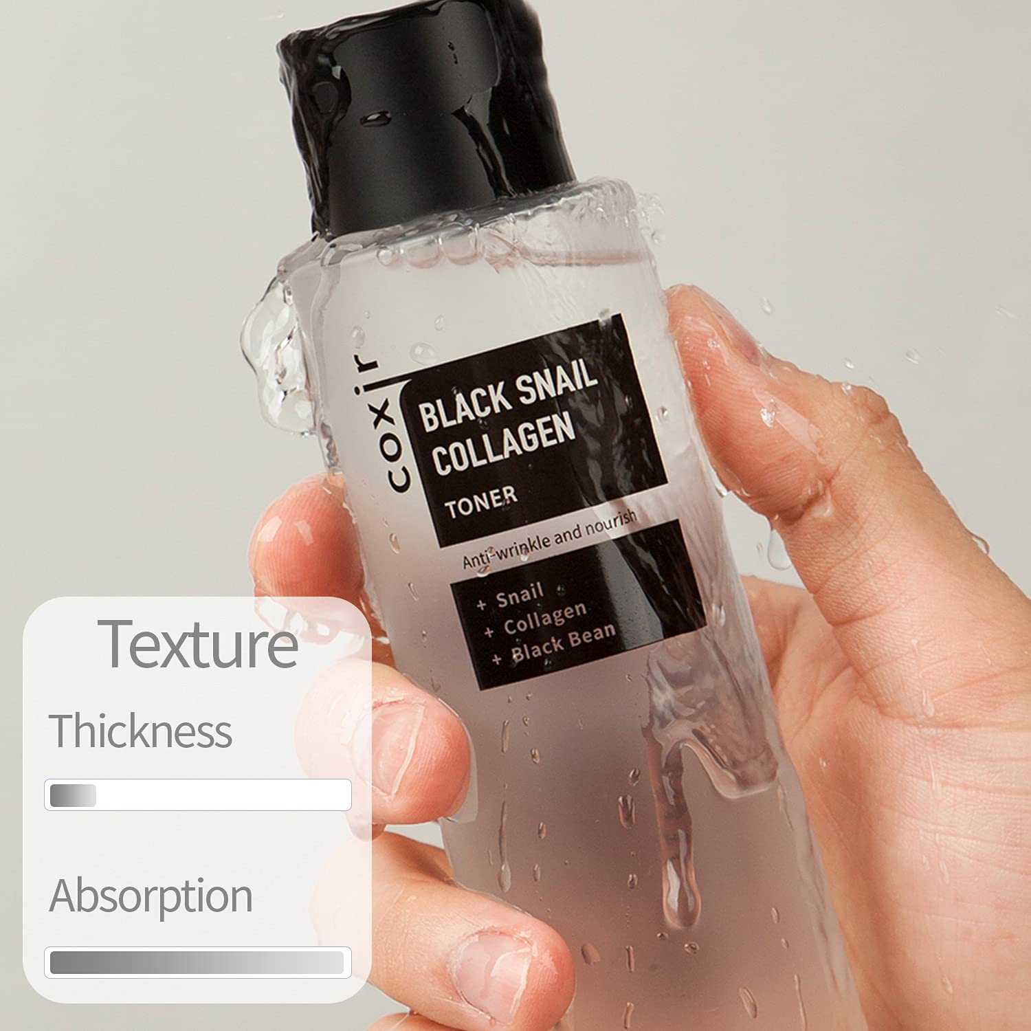 Coxir Black Snail Collagen Toner |Black Food(Black Rice,Blac