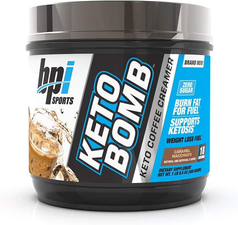 BPI Sports Keto Bomb Coffee Creamer - Supports Energy and Hydration - 1 Pounds
