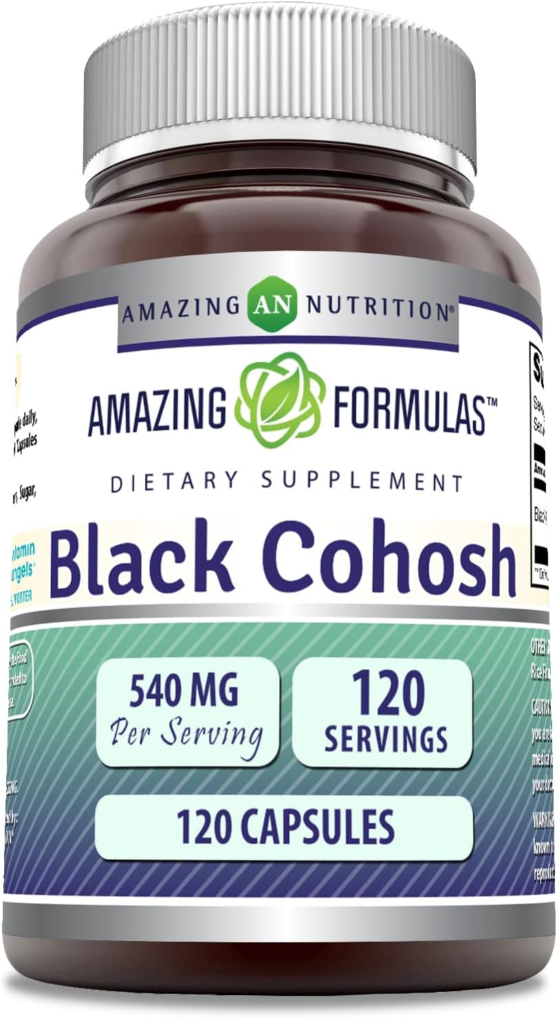 Amazing Formulas Black Cohosh 540mg 120 Capsule Supplement | Non-GMO |