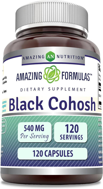Amazing Formulas Black Cohosh 540mg 120 Capsule Supplement | Non-GMO |