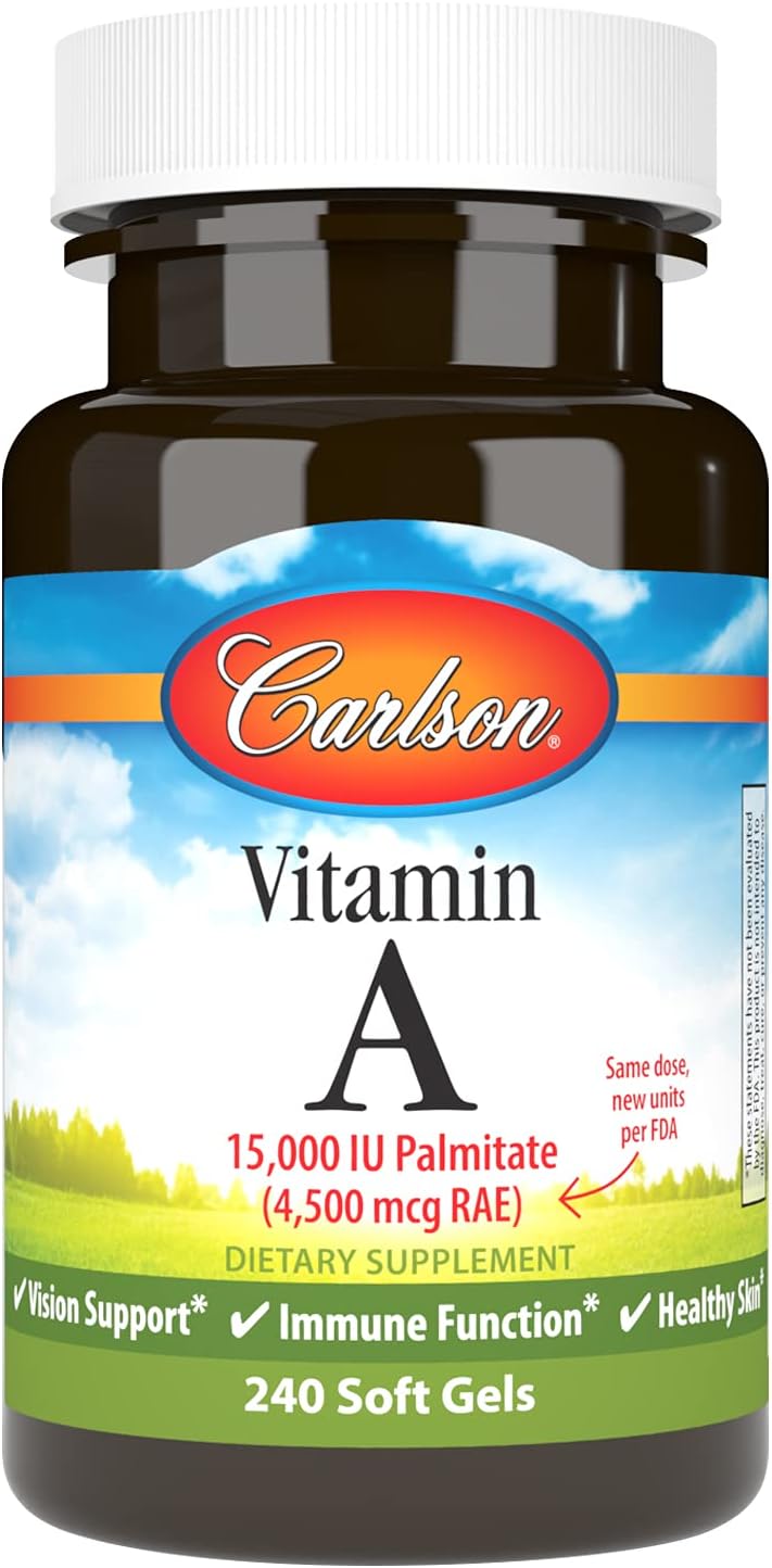 Carlson - Vitamin A, 15000 IU Palmitate (4500 mcg RAE), Vision Health,