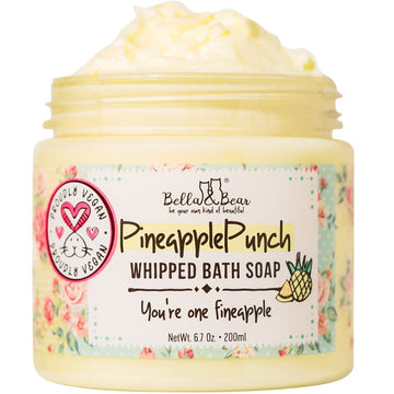 Bella & Bear Pineapple Whipped Soap - Paraben Free - Cruelty-Free Vegan Body Wash And Shave Cream, 6.7 (6.7 )