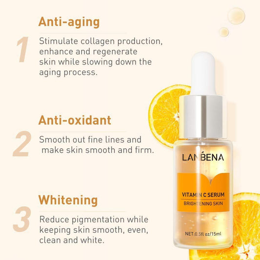 LANBENA Vitamin C Serum Hyaluronic Acid Snail Face Essence Cream for Moisturizing Firming Repairing Damaged Skin Daily Care?New Packing?