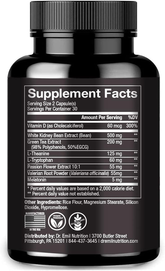 Dr Emil Nutrition Bedtime Burn - Pm Burner & Sleep Aid - Stimulant-Fre2.4 Ounces