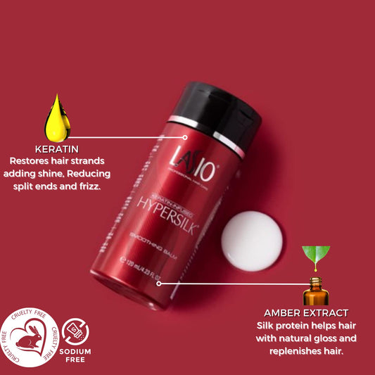 Lasio HYPERSILK Smoothing Balm 4.23 . . | Keratin-Infused | Heat Protectant | Eliminate Frizz | Add Volume & Moisturize Hair