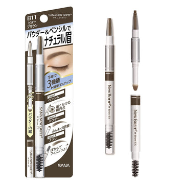 New Born Sana Eyebrow Mascara and Pencil, with Brow Ex N B11 Bitter, Brown