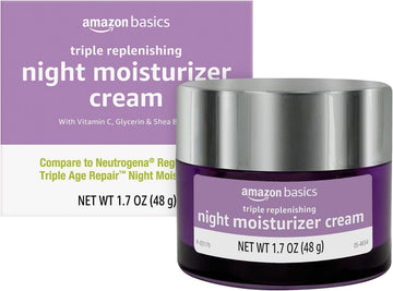 Amazon Basics Triple Replenishing Moisturizer, Night Cream, 1.7 , 1-Pack