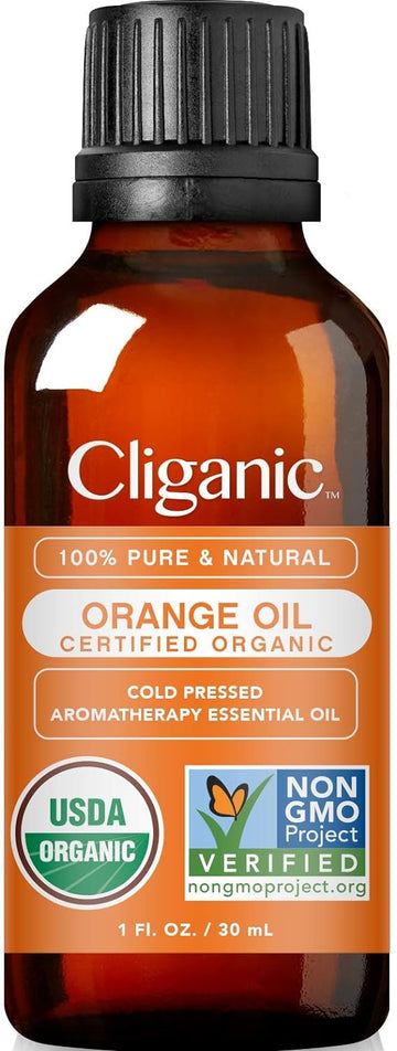 Cliganic USDA Organic Sweet Orange Essential Oil, 1oz - 100%