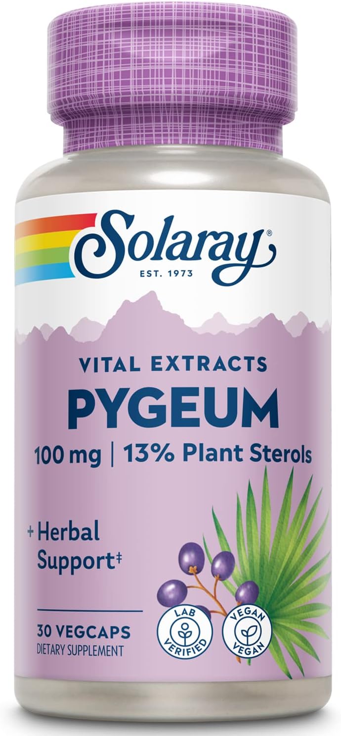 SOLARAY Pygeum Bark Extract, One Daily Pygeum 100mg, Pygeum Extract fo