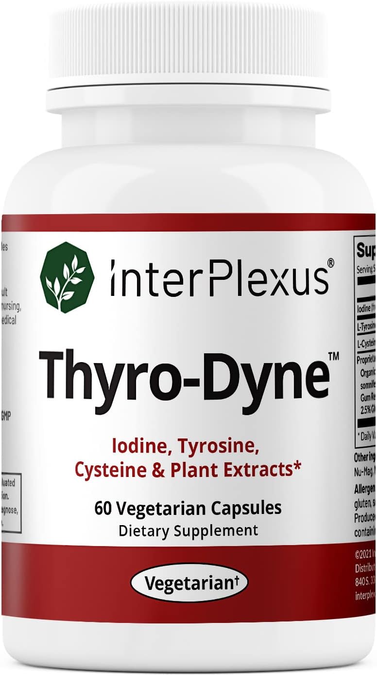 InterPlexus Thyro-Dyne - Iodine, Tyrosine & Plant Extracts for Thyroid