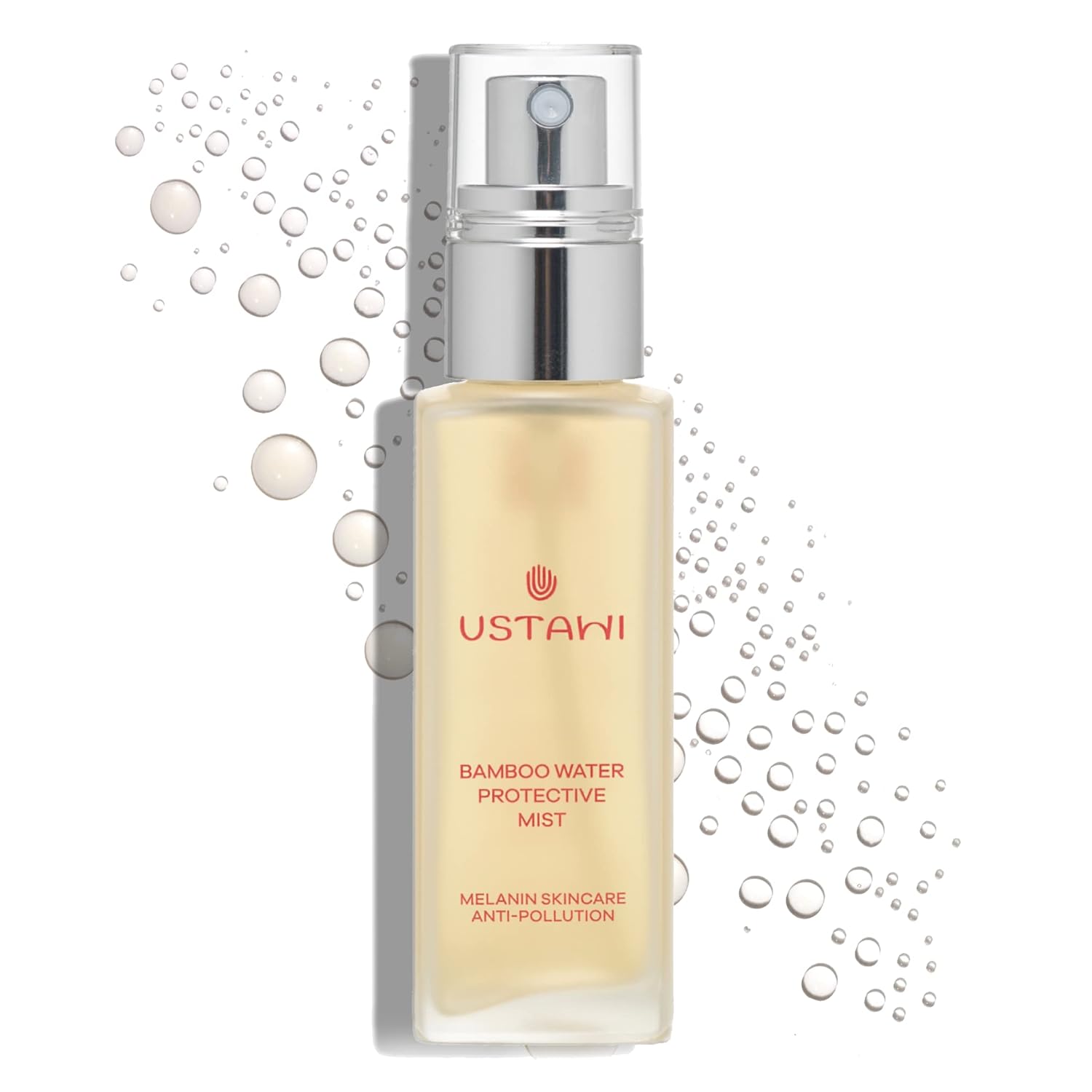 USTAWI Bamboo Water Protective Hydrating Face Mist - Pore Minimizer, Vegan, Ethical, Cruelty Free, Clean Beauty for Melanin Rich Skin - 1.7  (50 )