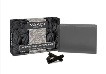 Vaadi Herbals Activated Charcoal Soap 75 gms (Pack of 6 X 75 Gms)