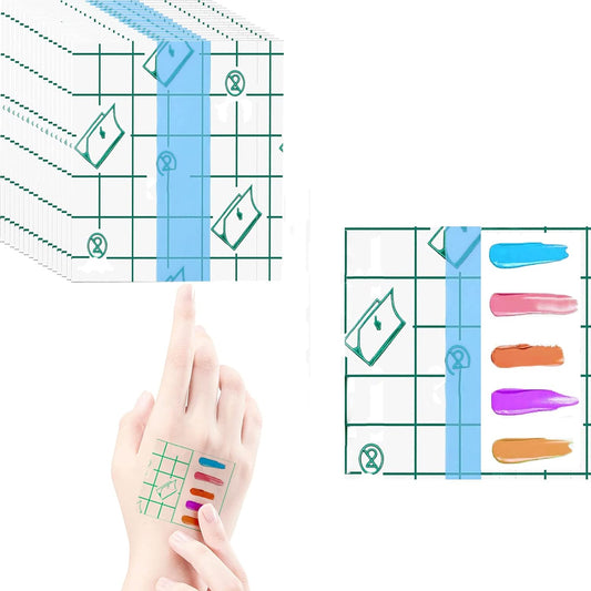 Bling Toman Makeup Palettes, Single Use Hand Palette Disposable Foundation Mixing Palette Nail-Art Palettes Cosmetic Combination Palette Clear Makeup Tape for Women Girls (3.2 x 3.2 Inch) (50 Pcs)