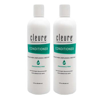 Cleure Hydrating Fragrance Free Conditioner - Hypoallergenic, SLS Free & Paraben Free - Unscented (12  , Pack of 2)